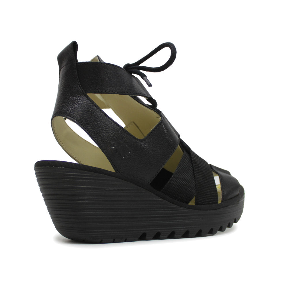 Fly London YACA413FLY Mousse Leather Womens Sandals#color_black