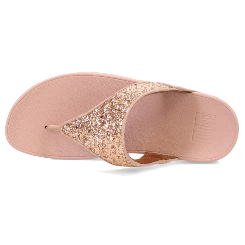 FitFlop Lulu Glitter Toe Synthetic Womens Sandals#color_rose gold