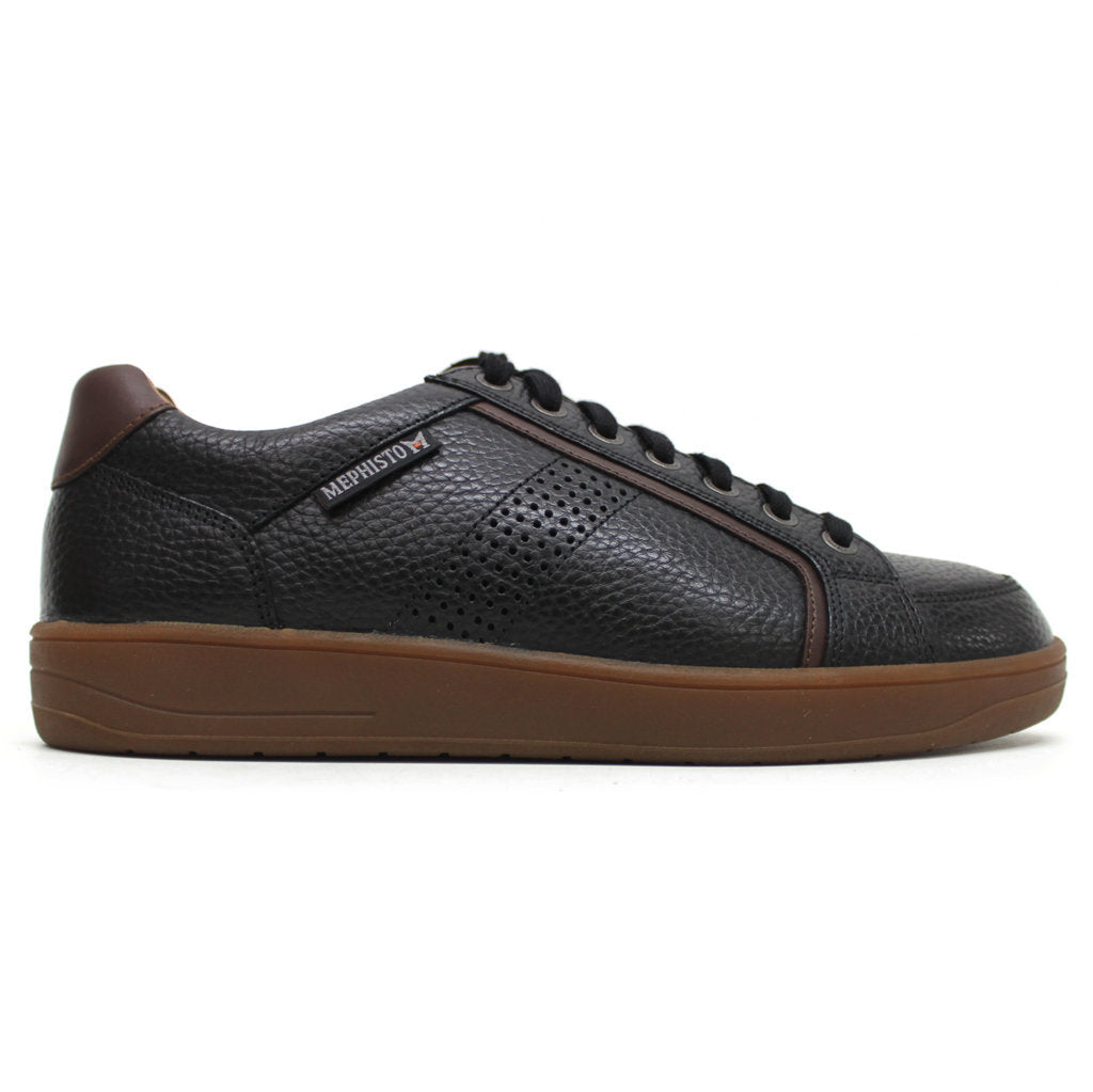 Mephisto Harrison Full Grain Leather Mens Trainers#color_black