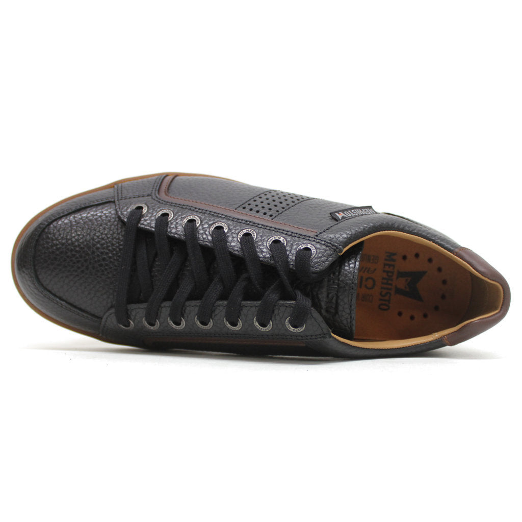 Mephisto Harrison Full Grain Leather Mens Trainers#color_black