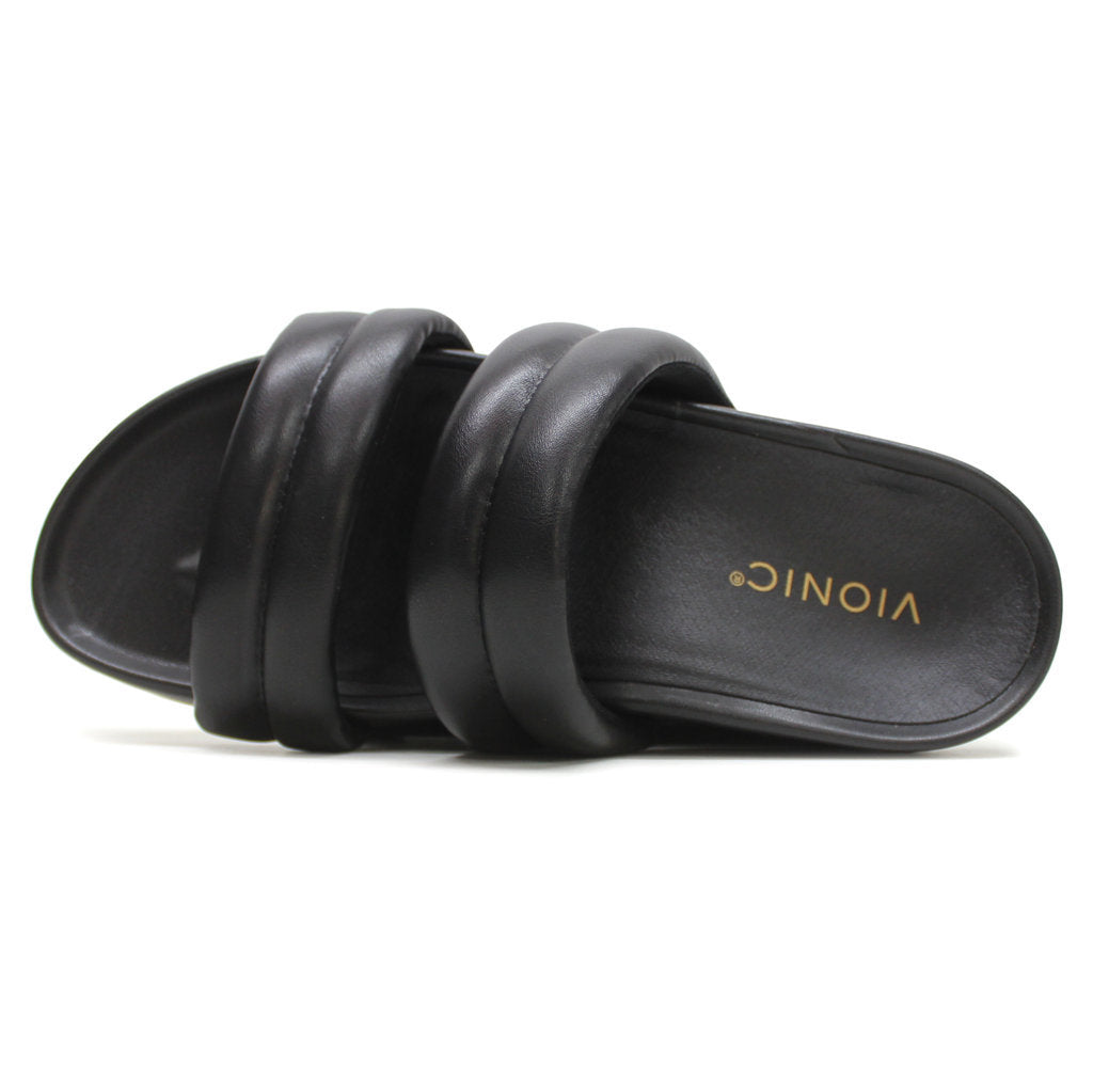 Vionic Mayla Synthetic Leather Womens Sandals#color_black