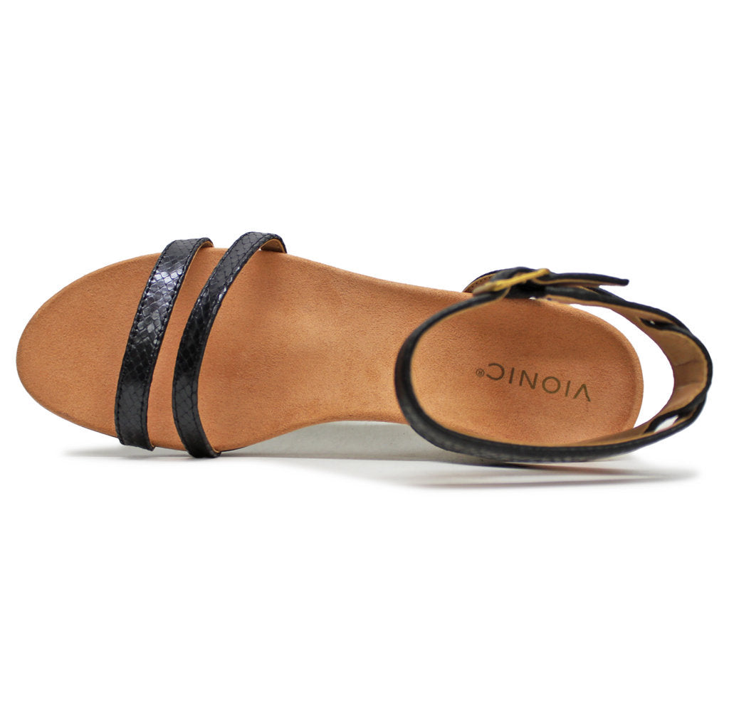 Vionic Orlanda Leather Womens Sandals#color_black