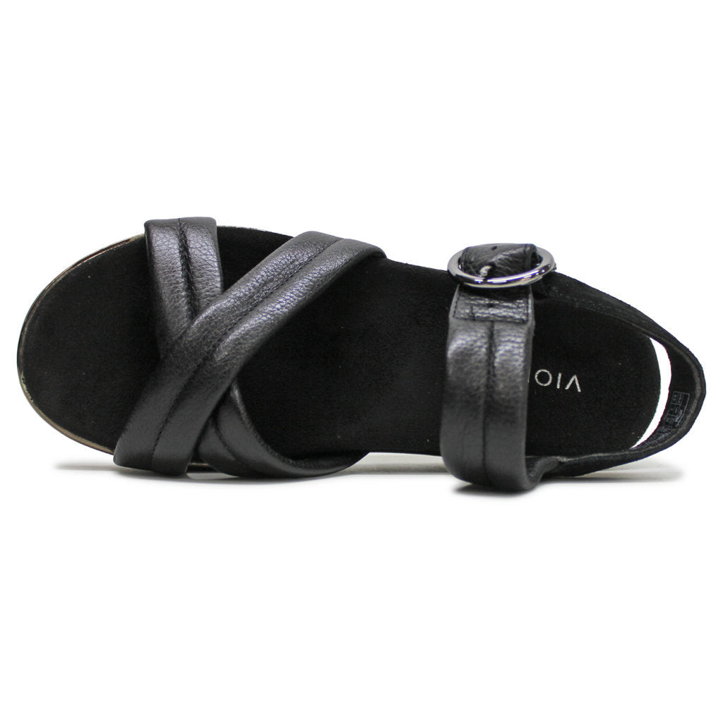 Vionic Reyna Suede Leather Womens Sandals#color_black