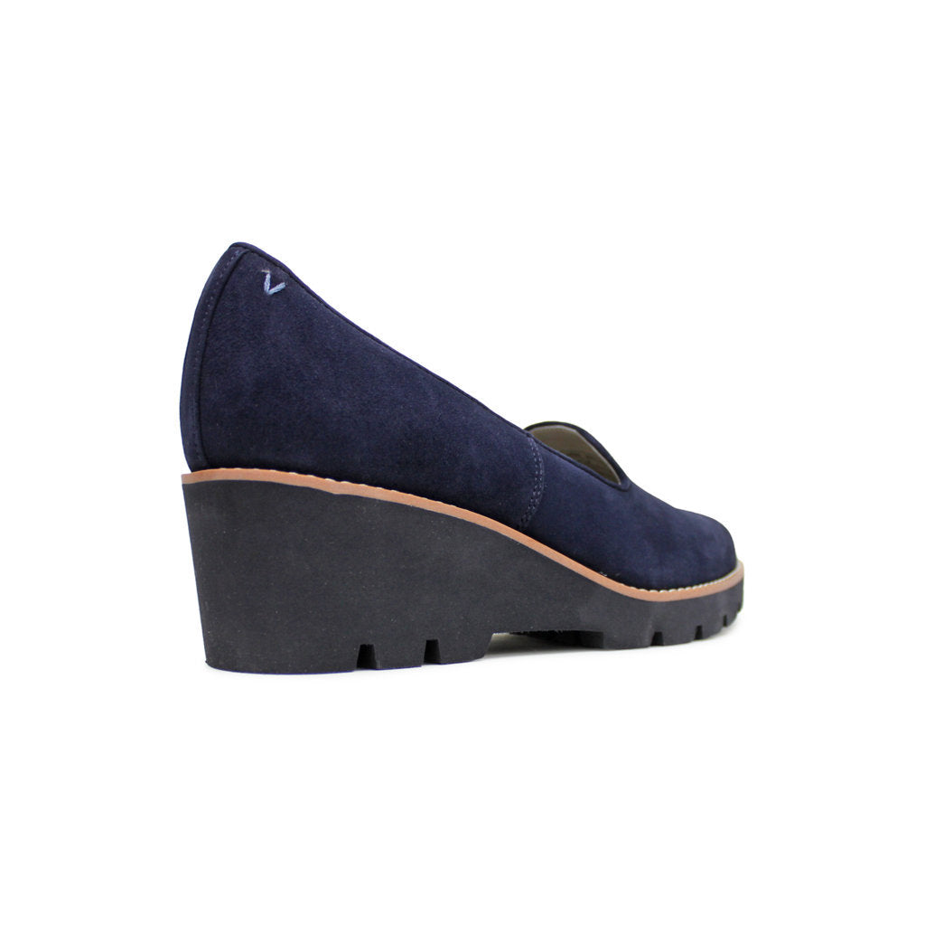 Vionic Willa Wedge Suede Womens Shoes#color_navy