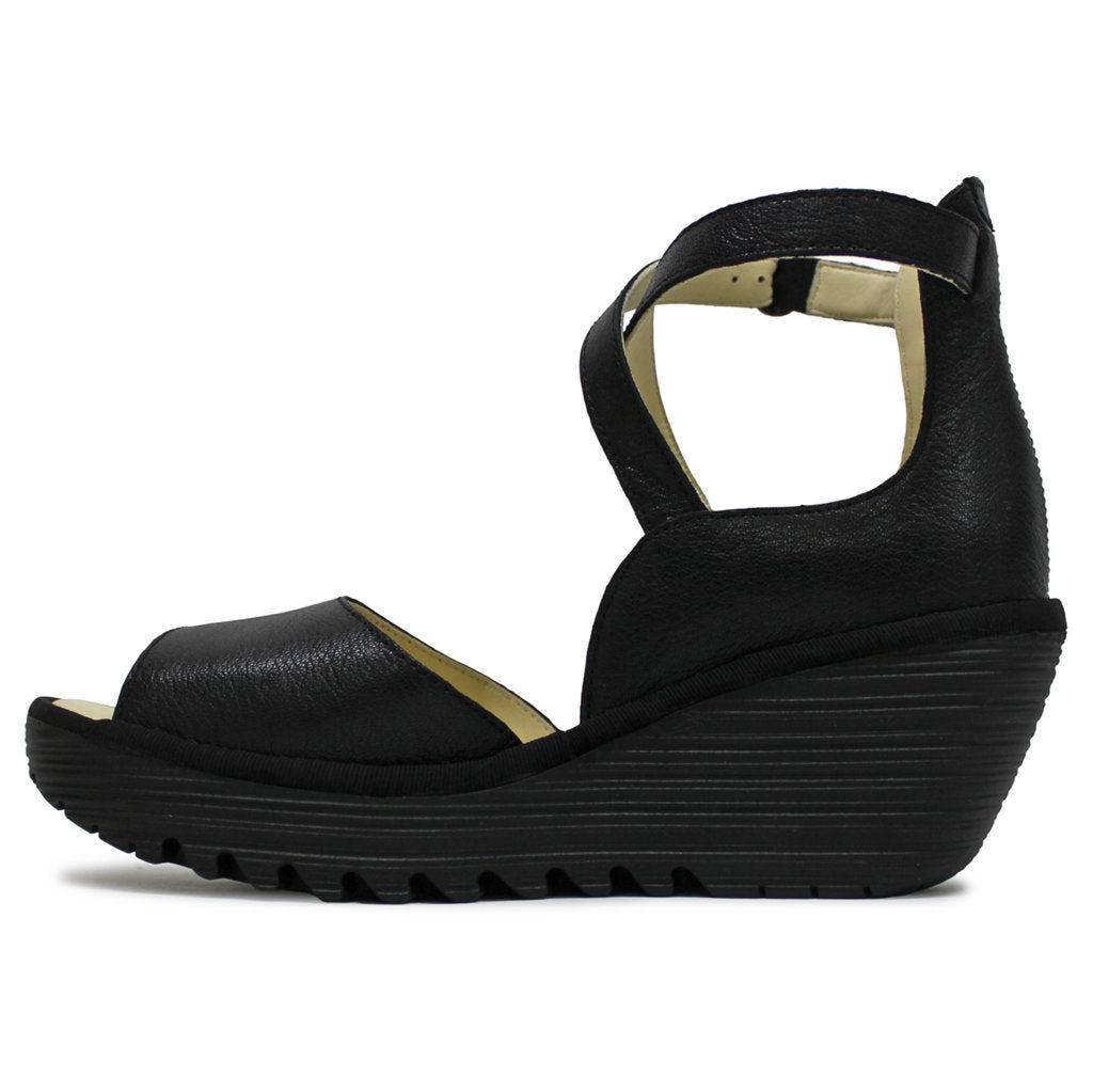 Fly London YESS476FLY Mousse Leather Womens Sandals#color_black