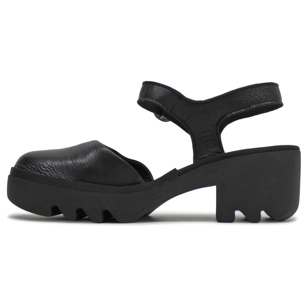 Fly London TAZI498FLY Mousse Leather Womens Sandals#color_black