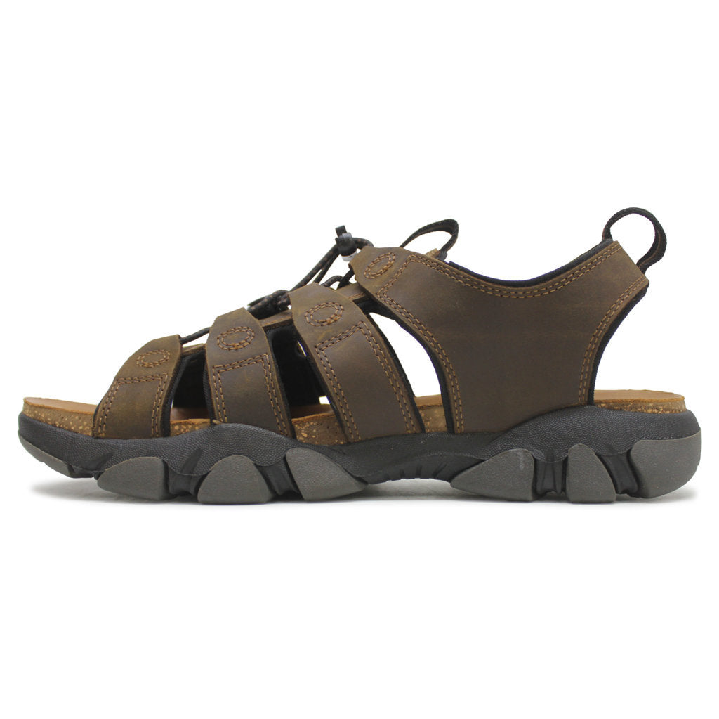 Keen Daytona II Full Grain Leather Mens Sandals#color_bison black