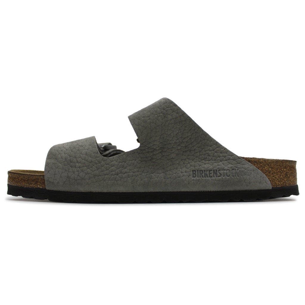 Birkenstock Arizona BS Soft Footbed Nubuck Leather Unisex Sandals#color_desert buck whale gray