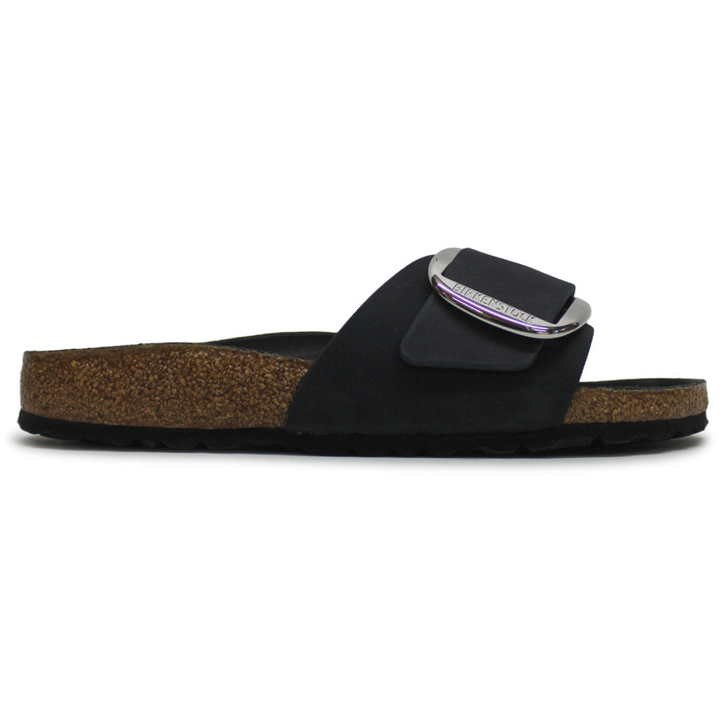 Birkenstock Madrid Big Buckle Oiled Leather Unisex Sandals#color_black