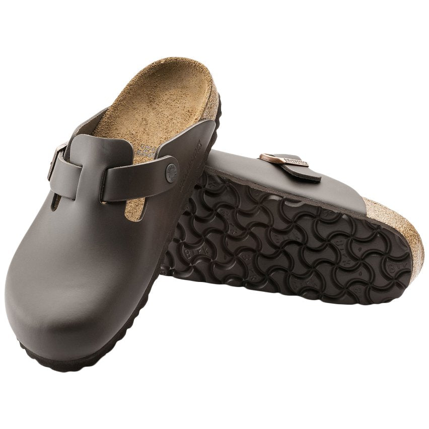 Birkenstock Boston Leather Unisex Sandals#color_dark brown